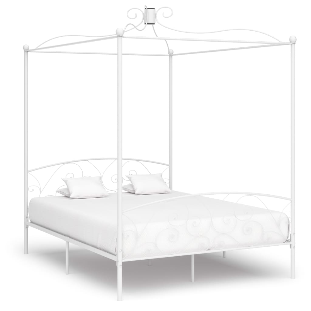 Hemelbedframe metaal wit 160x200 cm is nu te koop bij PeponiXL, paradijselijk wonen!