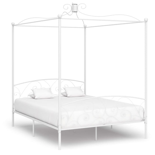 Hemelbedframe metaal wit 160x200 cm is nu te koop bij PeponiXL, paradijselijk wonen!