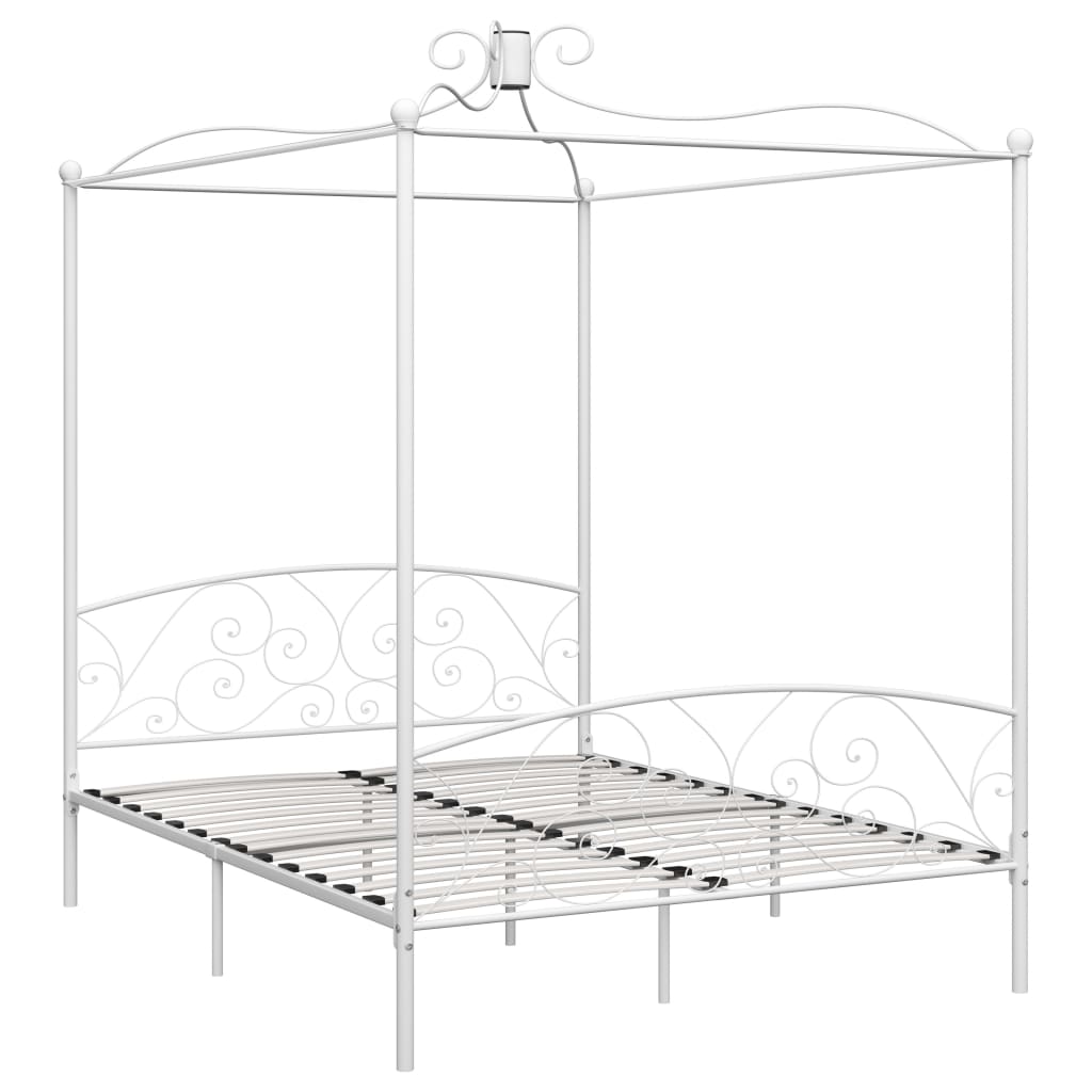 Hemelbedframe metaal wit 160x200 cm is nu te koop bij PeponiXL, paradijselijk wonen!