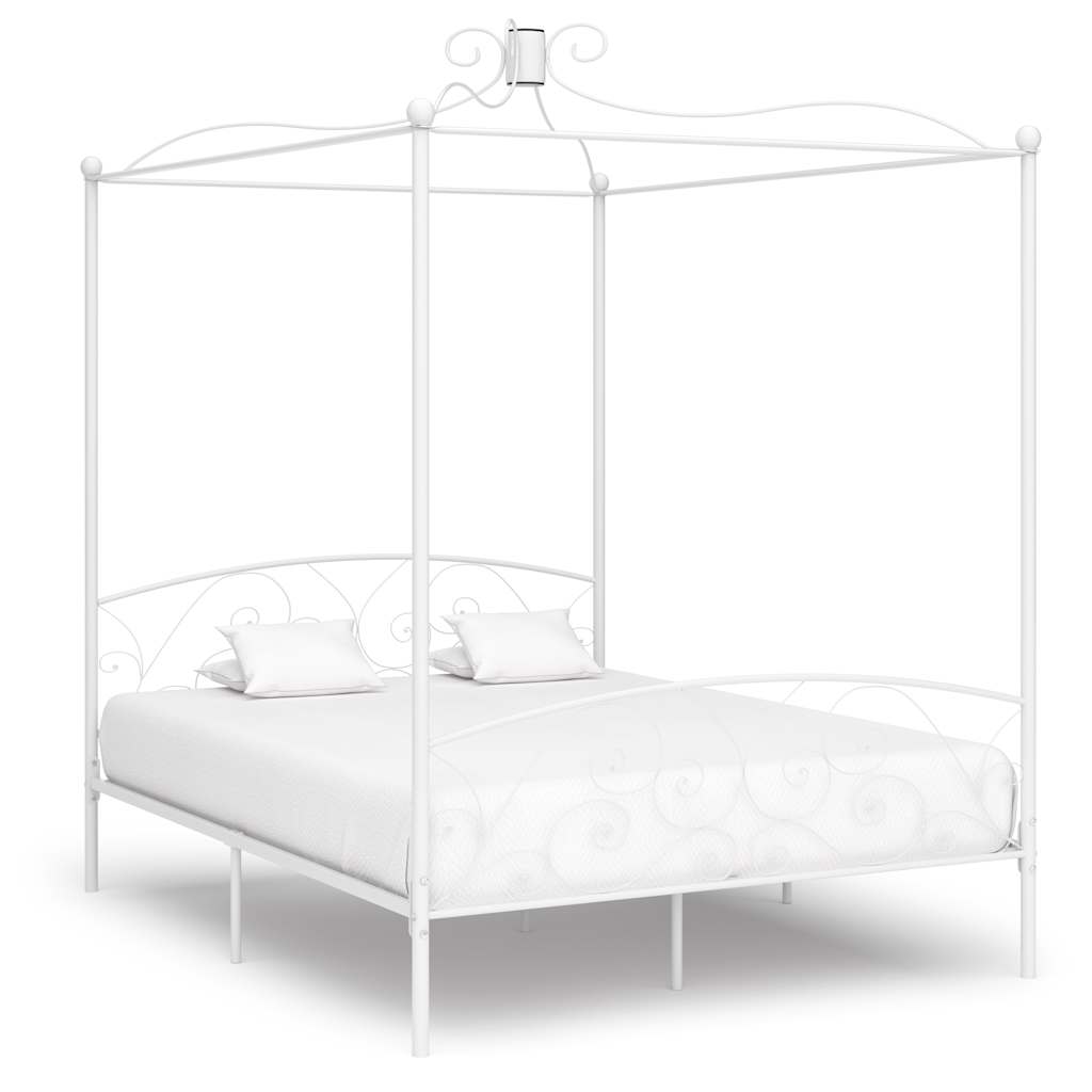 Hemelbedframe metaal wit 180x200 cm is nu te koop bij PeponiXL, paradijselijk wonen!