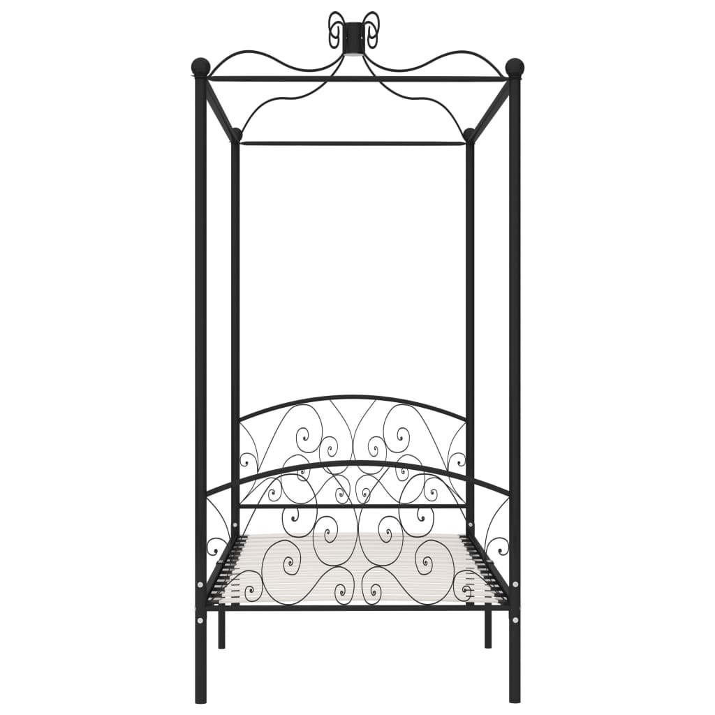 Hemelbedframe metaal zwart 90x200 cm is nu te koop bij PeponiXL, paradijselijk wonen!