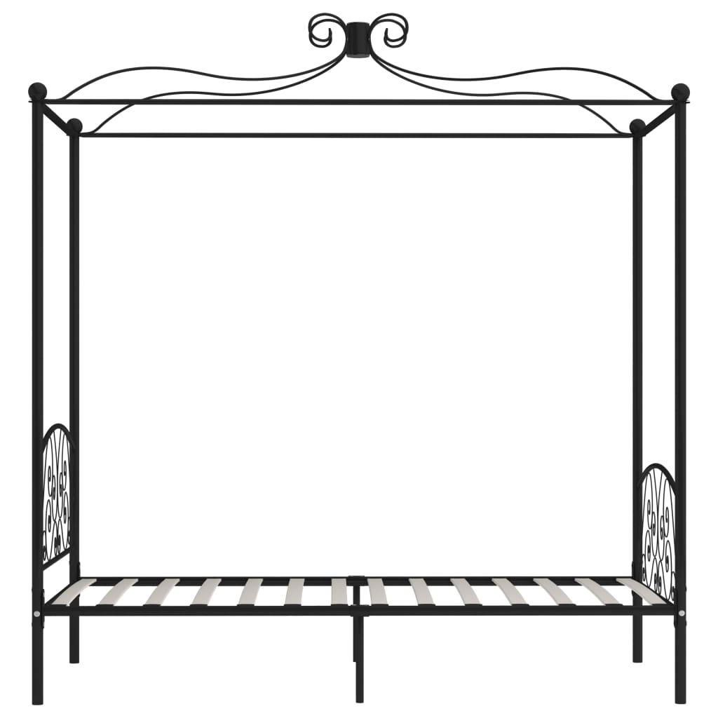 Hemelbedframe metaal zwart 90x200 cm is nu te koop bij PeponiXL, paradijselijk wonen!