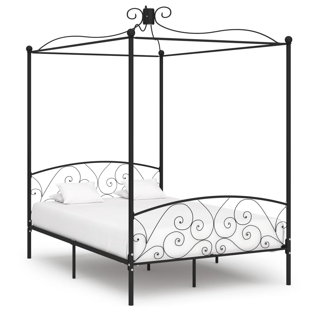 Hemelbedframe metaal zwart 120x200 cm is nu te koop bij PeponiXL, paradijselijk wonen!