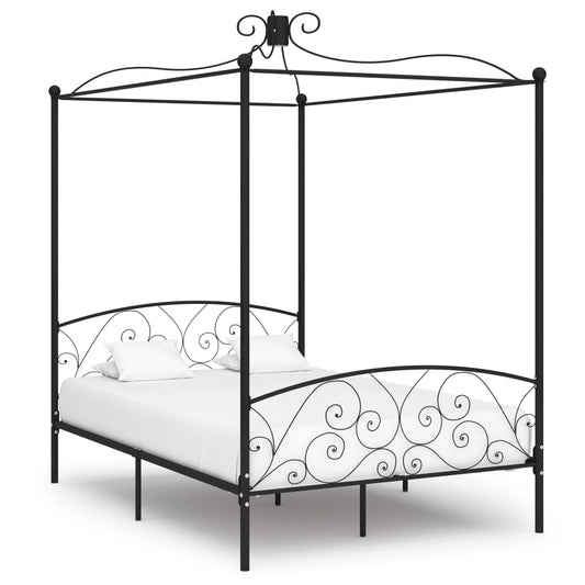 Hemelbedframe metaal zwart 120x200 cm is nu te koop bij PeponiXL, paradijselijk wonen!