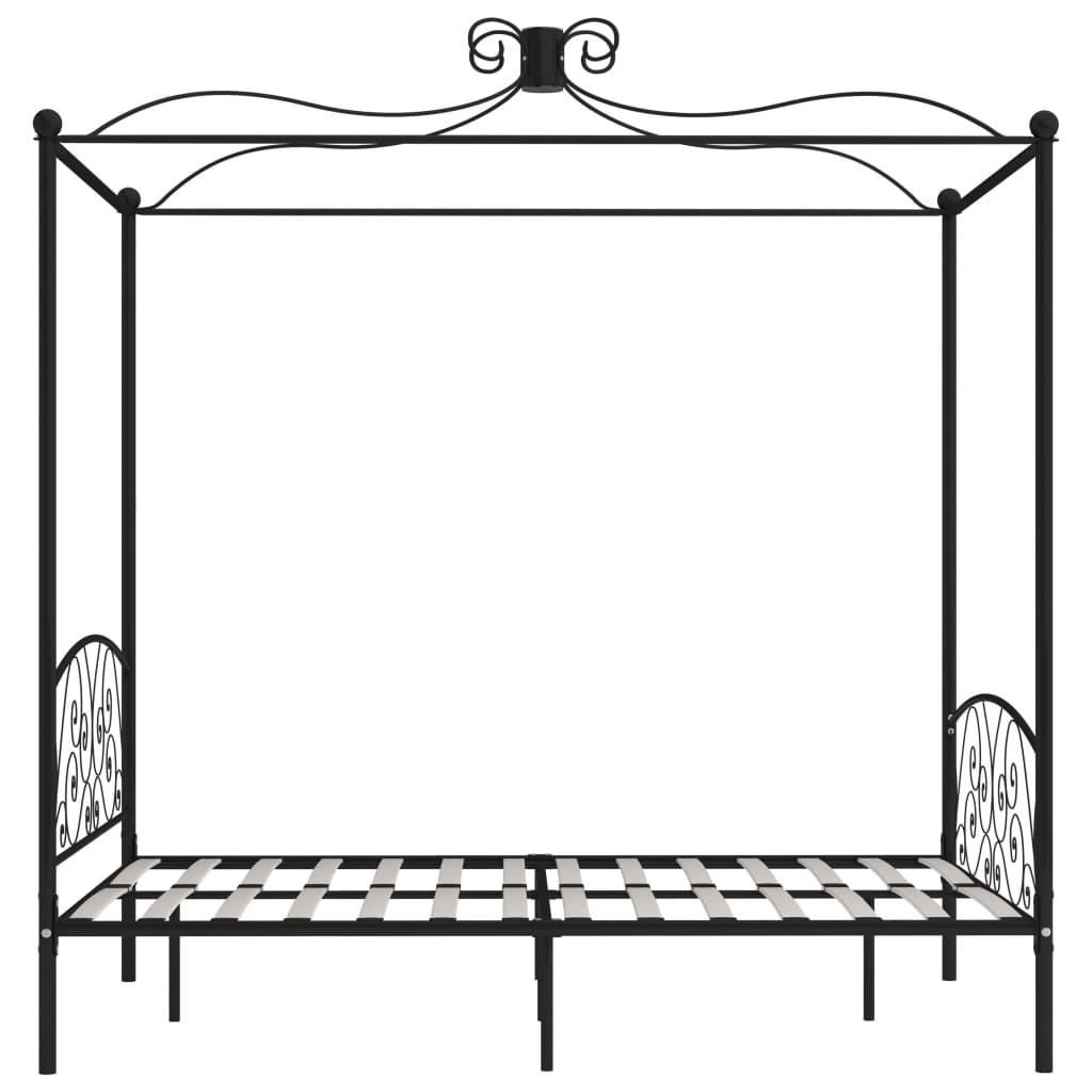 Hemelbedframe metaal zwart 120x200 cm is nu te koop bij PeponiXL, paradijselijk wonen!