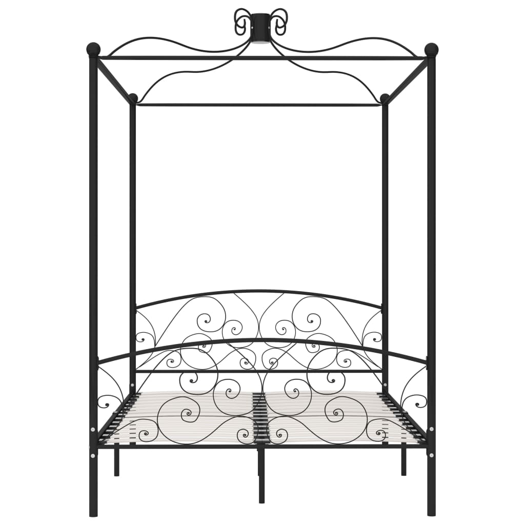 Hemelbedframe metaal zwart 140x200 cm is nu te koop bij PeponiXL, paradijselijk wonen!