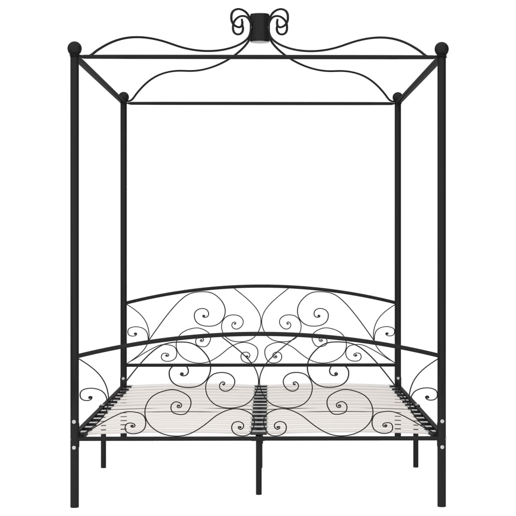 Hemelbedframe metaal zwart 160x200 cm is nu te koop bij PeponiXL, paradijselijk wonen!