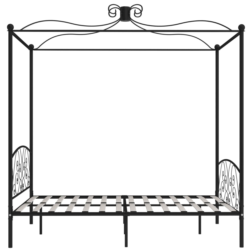 Hemelbedframe metaal zwart 160x200 cm is nu te koop bij PeponiXL, paradijselijk wonen!