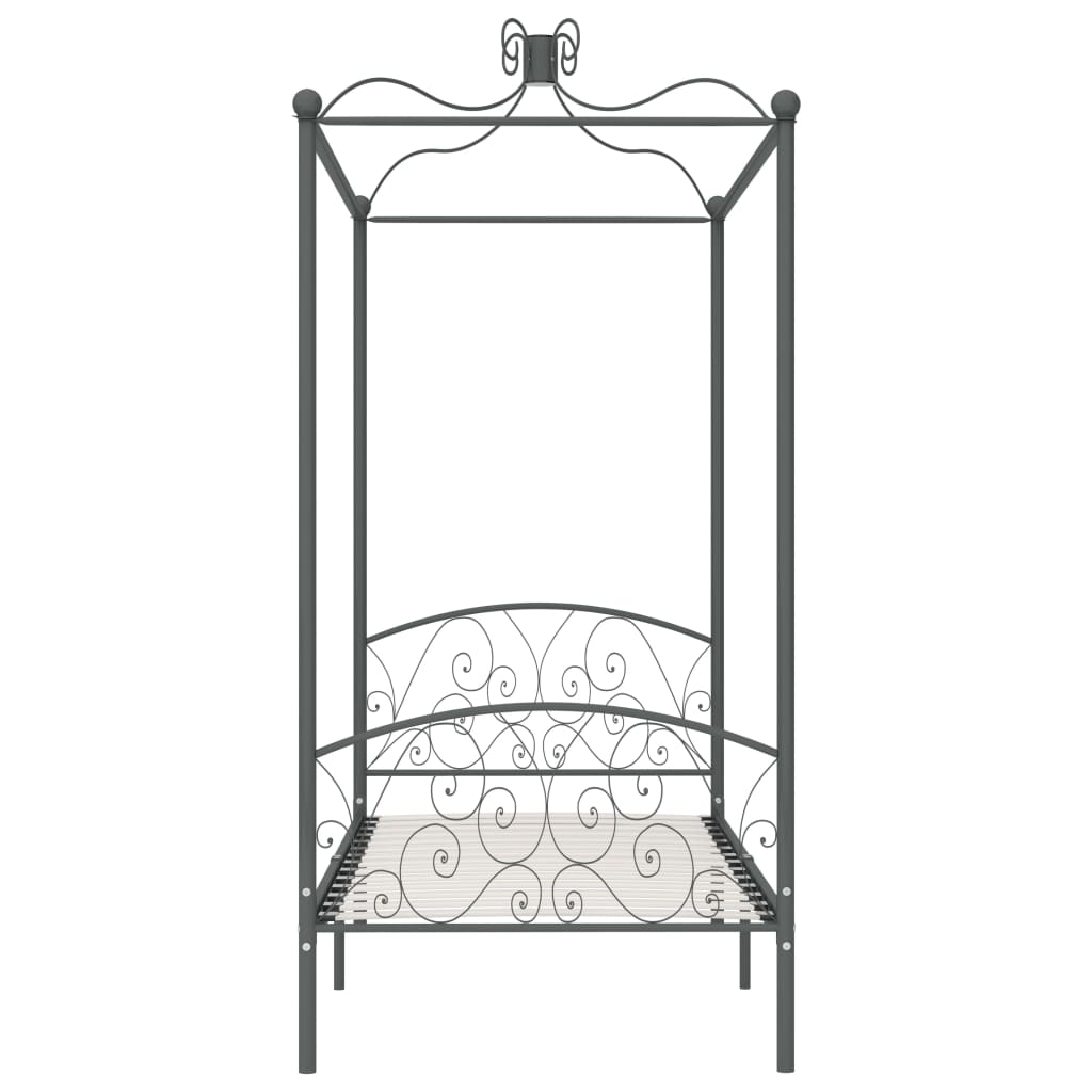 Hemelbedframe metaal grijs 90x200 cm is nu te koop bij PeponiXL, paradijselijk wonen!