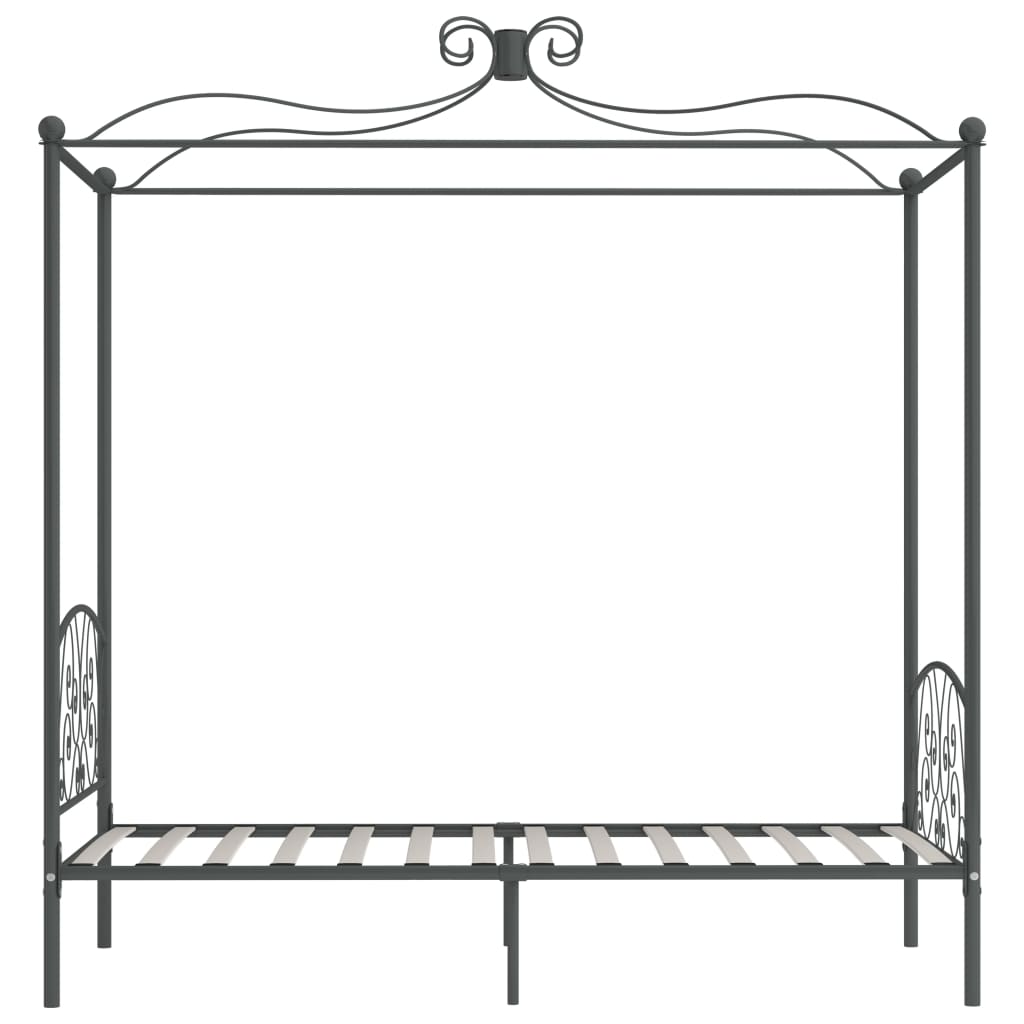 Hemelbedframe metaal grijs 90x200 cm is nu te koop bij PeponiXL, paradijselijk wonen!