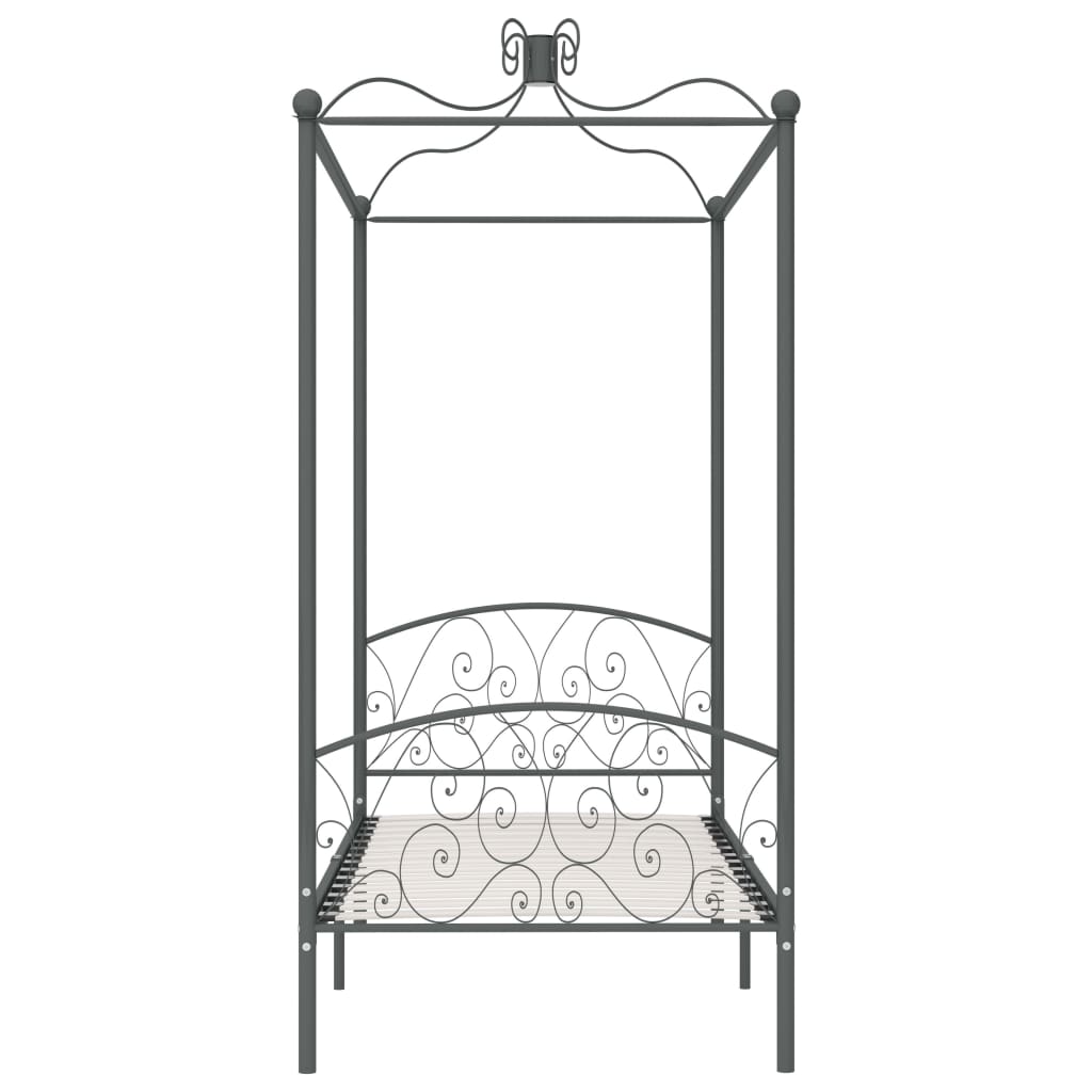 Hemelbedframe metaal grijs 100x200 cm is nu te koop bij PeponiXL, paradijselijk wonen!