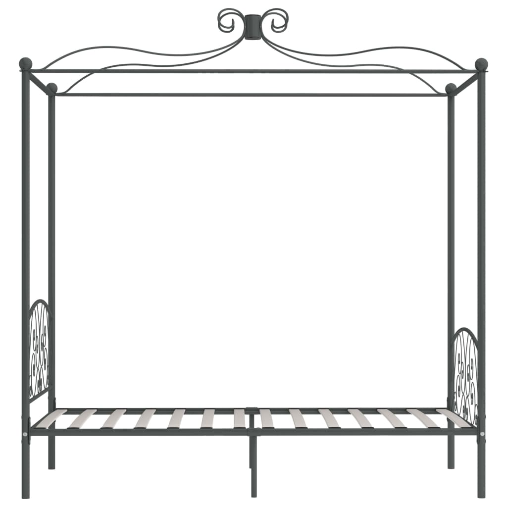 Hemelbedframe metaal grijs 100x200 cm is nu te koop bij PeponiXL, paradijselijk wonen!