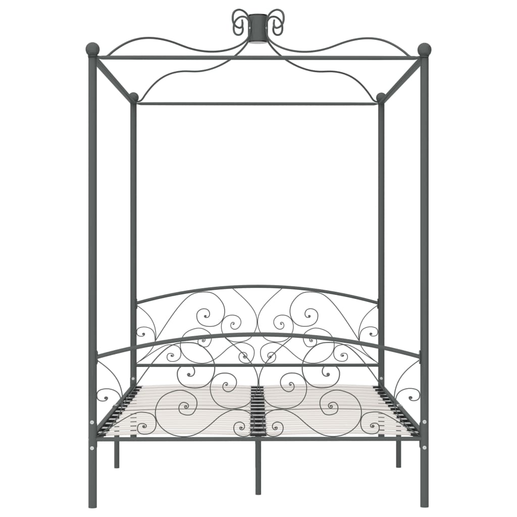 Hemelbedframe metaal grijs 120x200 cm is nu te koop bij PeponiXL, paradijselijk wonen!