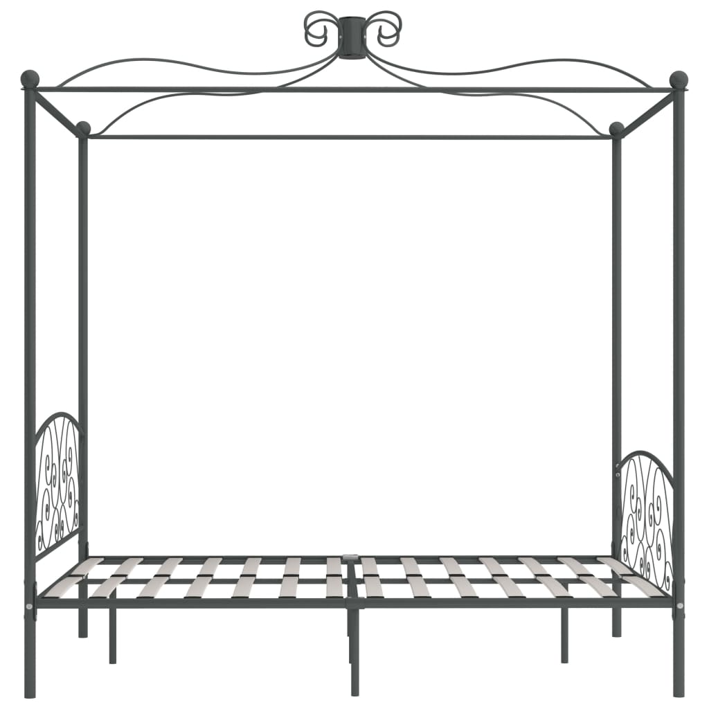 Hemelbedframe metaal grijs 120x200 cm is nu te koop bij PeponiXL, paradijselijk wonen!