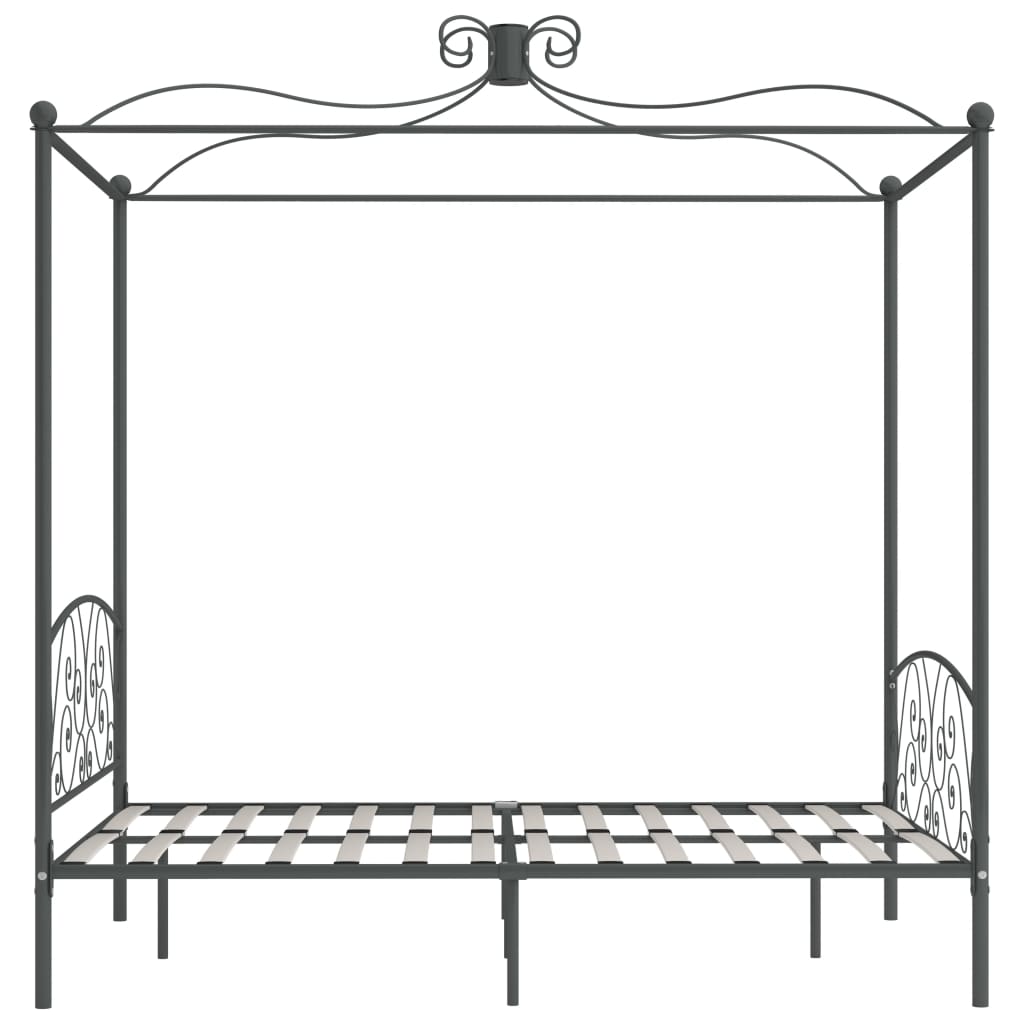 Hemelbedframe metaal grijs 140x200 cm is nu te koop bij PeponiXL, paradijselijk wonen!