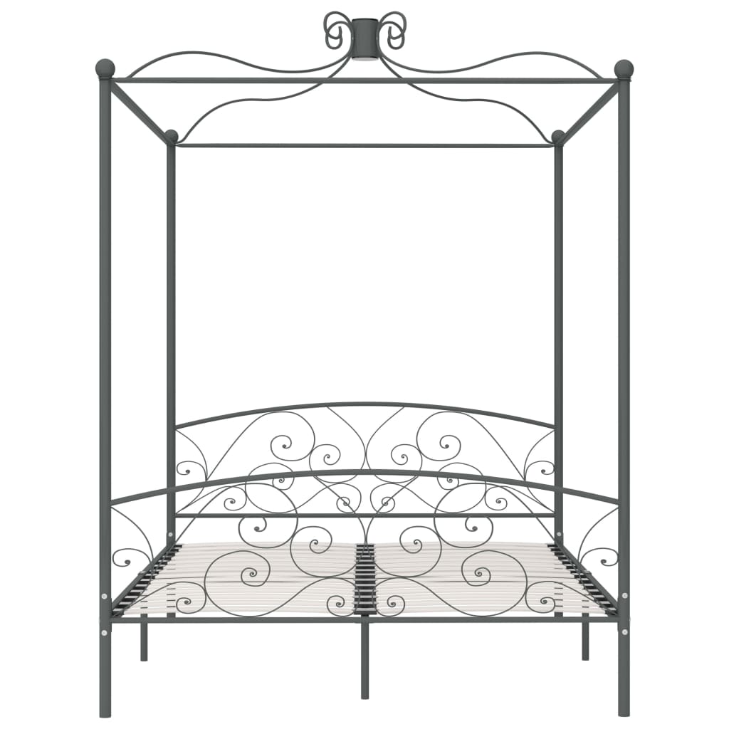 Hemelbedframe metaal grijs 160x200 cm is nu te koop bij PeponiXL, paradijselijk wonen!