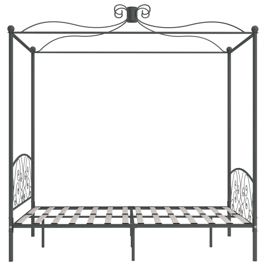 Hemelbedframe metaal grijs 160x200 cm is nu te koop bij PeponiXL, paradijselijk wonen!
