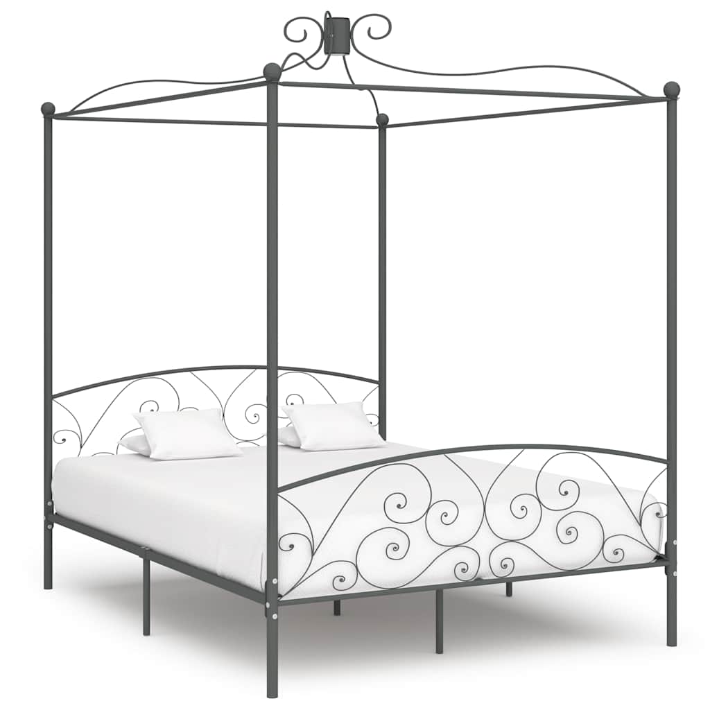 Hemelbedframe metaal grijs 180x200 cm is nu te koop bij PeponiXL, paradijselijk wonen!
