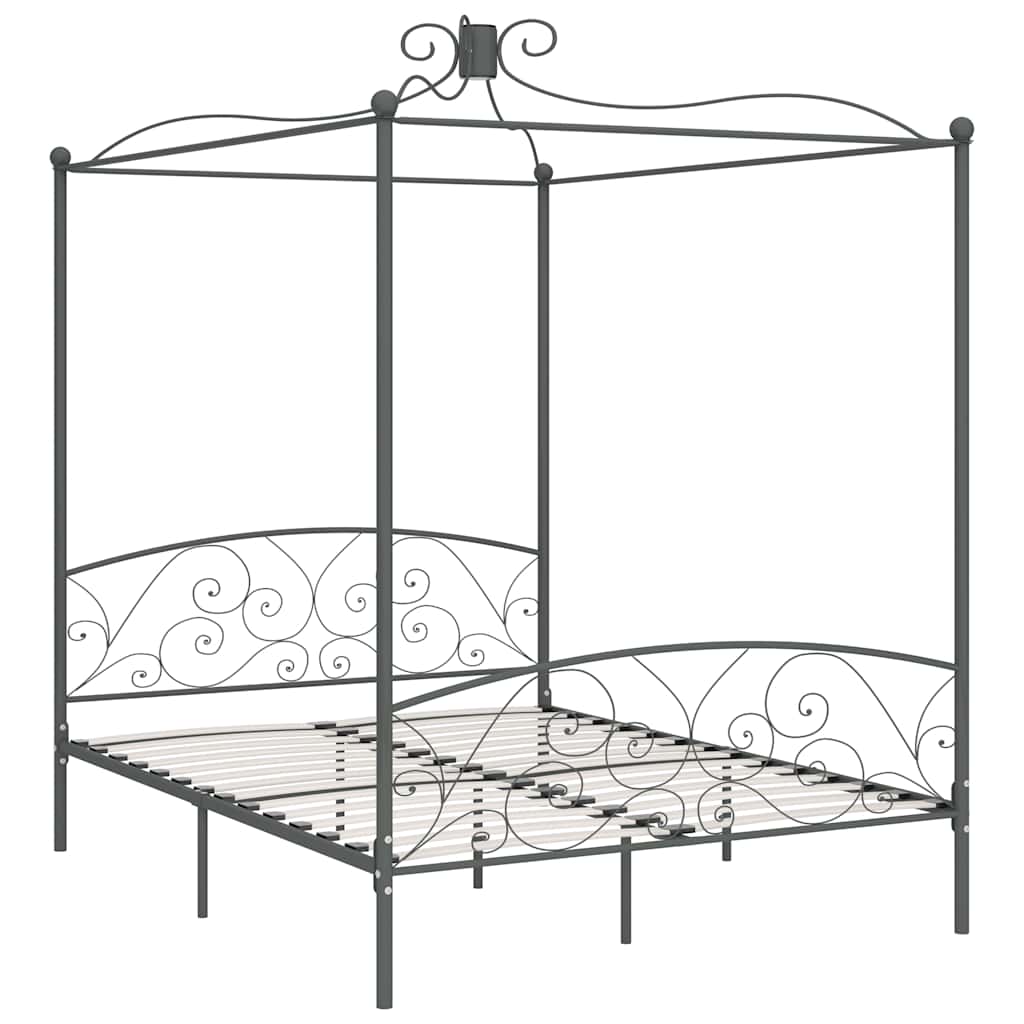 Hemelbedframe metaal grijs 180x200 cm is nu te koop bij PeponiXL, paradijselijk wonen!