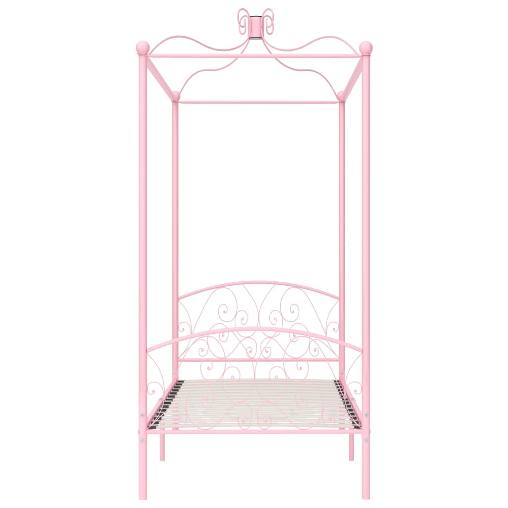 Hemelbedframe metaal roze 100x200 cm is nu te koop bij PeponiXL, paradijselijk wonen!