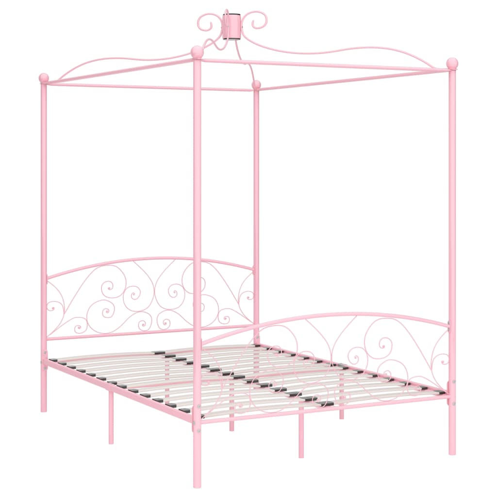 Hemelbedframe metaal roze 120x200 cm is nu te koop bij PeponiXL, paradijselijk wonen!