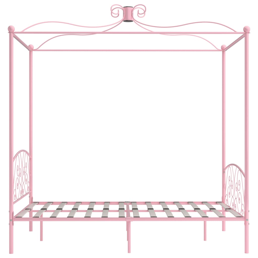 Hemelbedframe metaal roze 120x200 cm is nu te koop bij PeponiXL, paradijselijk wonen!