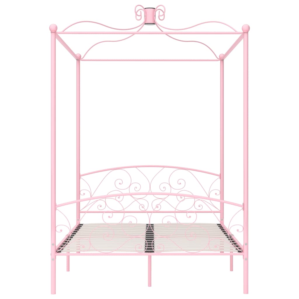 Hemelbedframe metaal roze 140x200 cm is nu te koop bij PeponiXL, paradijselijk wonen!
