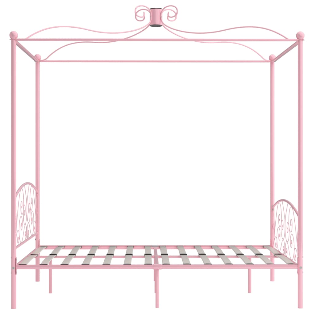 Hemelbedframe metaal roze 140x200 cm is nu te koop bij PeponiXL, paradijselijk wonen!