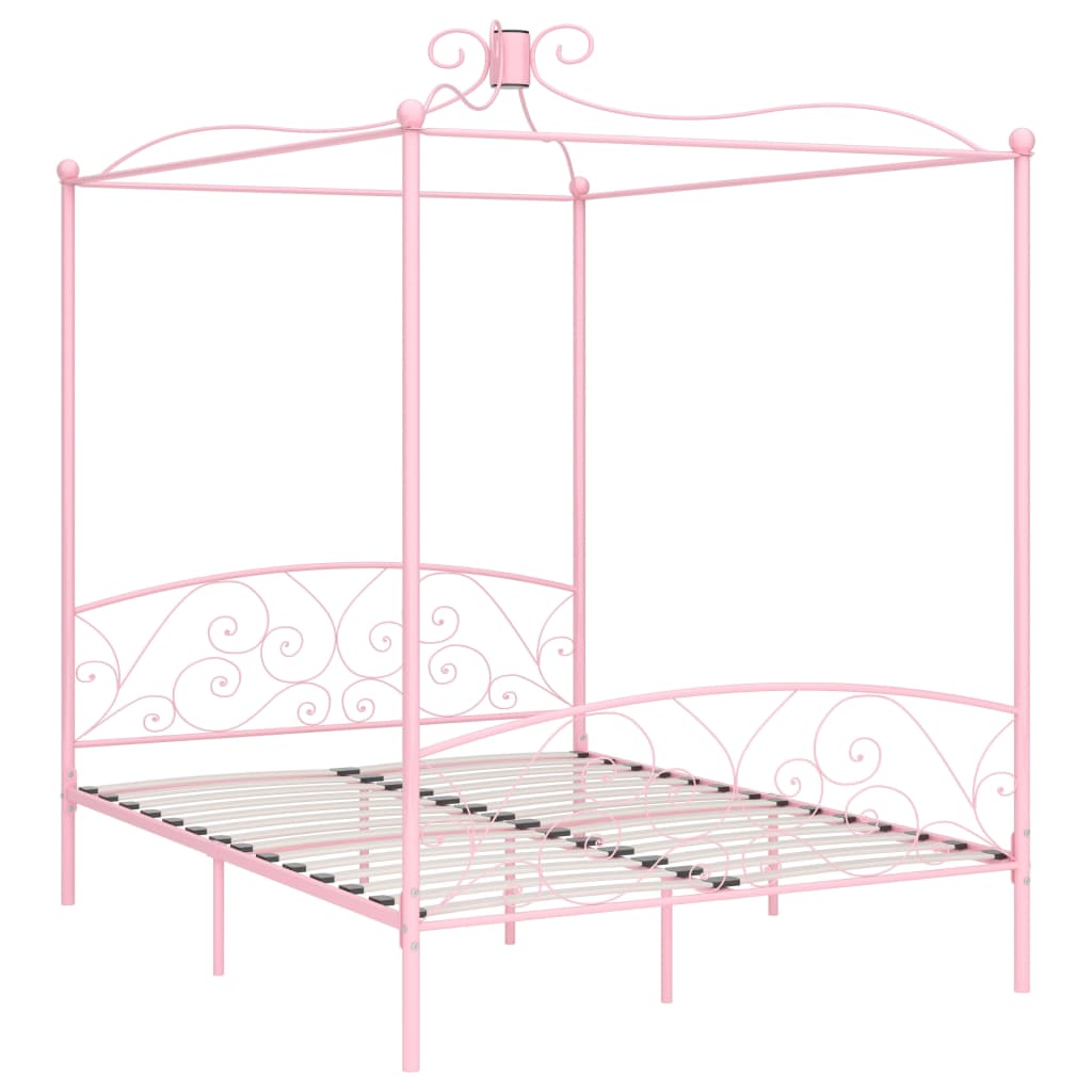 Hemelbedframe metaal roze 160x200 cm is nu te koop bij PeponiXL, paradijselijk wonen!