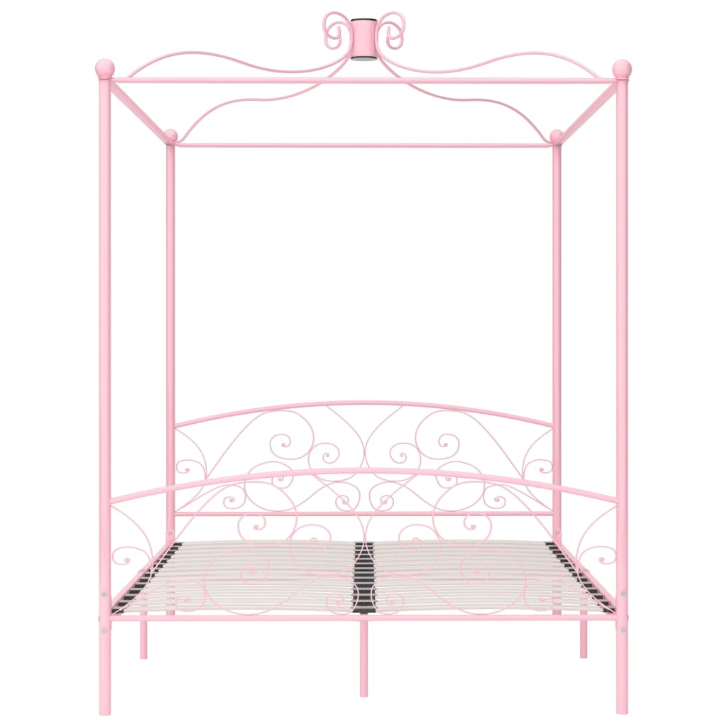 Hemelbedframe metaal roze 160x200 cm is nu te koop bij PeponiXL, paradijselijk wonen!