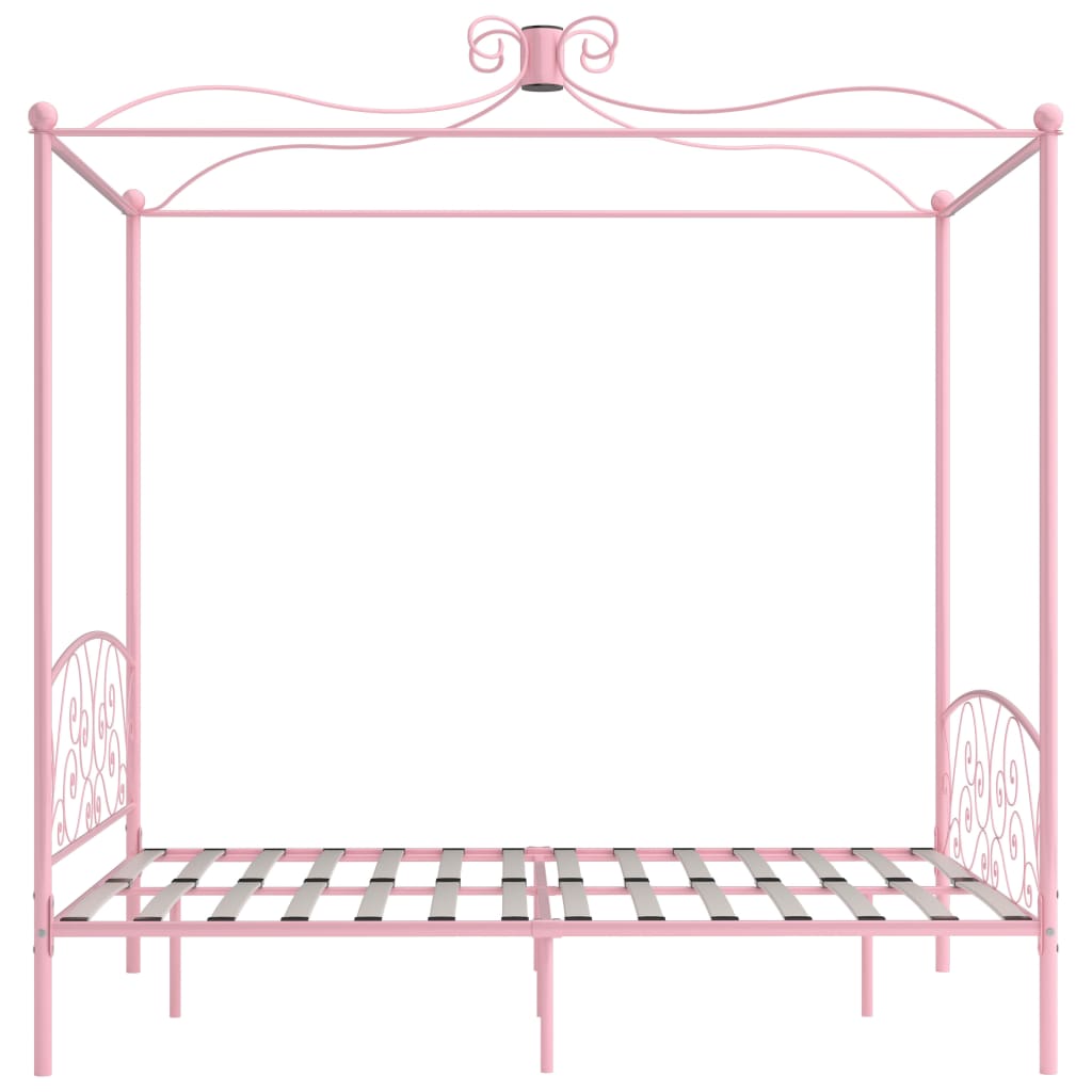 Hemelbedframe metaal roze 160x200 cm is nu te koop bij PeponiXL, paradijselijk wonen!