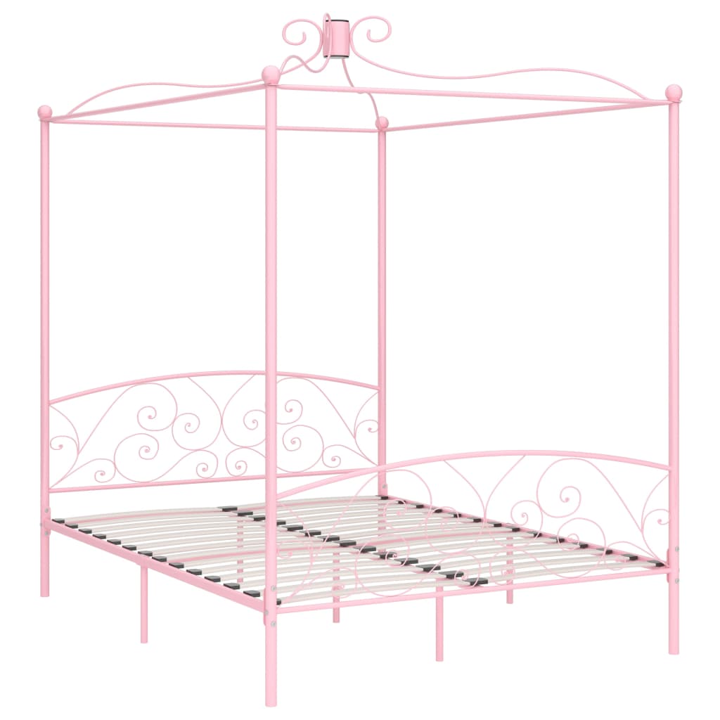 Hemelbedframe metaal roze 180x200 cm is nu te koop bij PeponiXL, paradijselijk wonen!