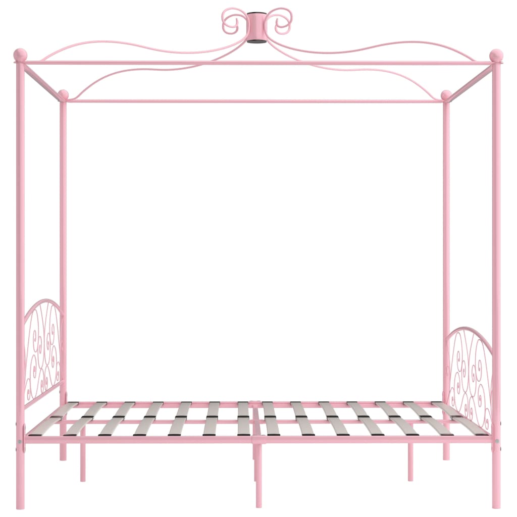 Hemelbedframe metaal roze 180x200 cm is nu te koop bij PeponiXL, paradijselijk wonen!