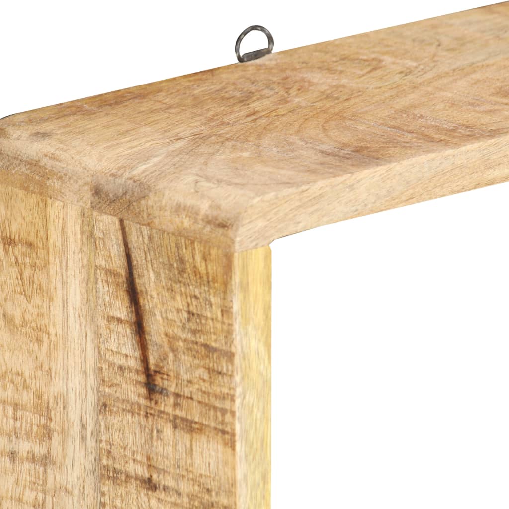 3-delige Wandschappenset kubus massief mangohout is nu te koop bij PeponiXL, paradijselijk wonen!