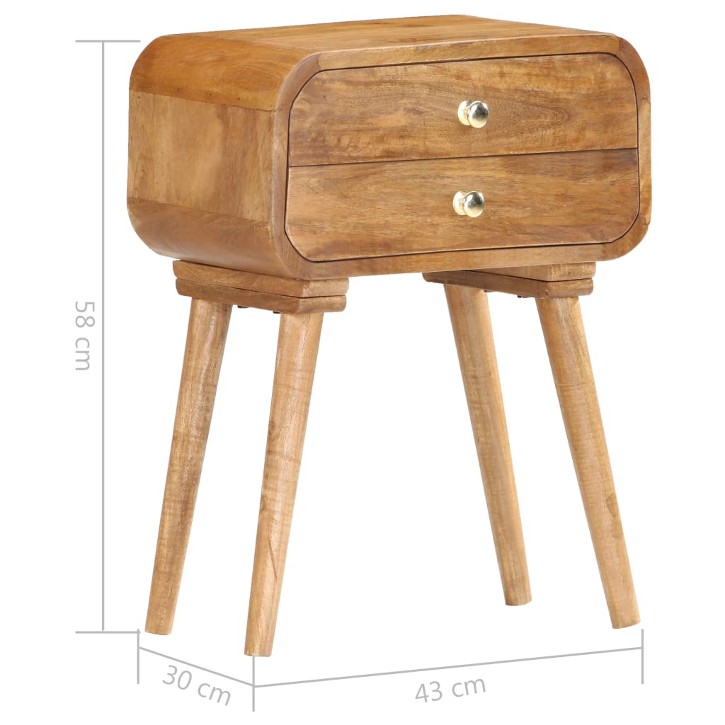 Nachtkastje 43x30x58 cm massief mangohout is nu te koop bij PeponiXL, paradijselijk wonen!