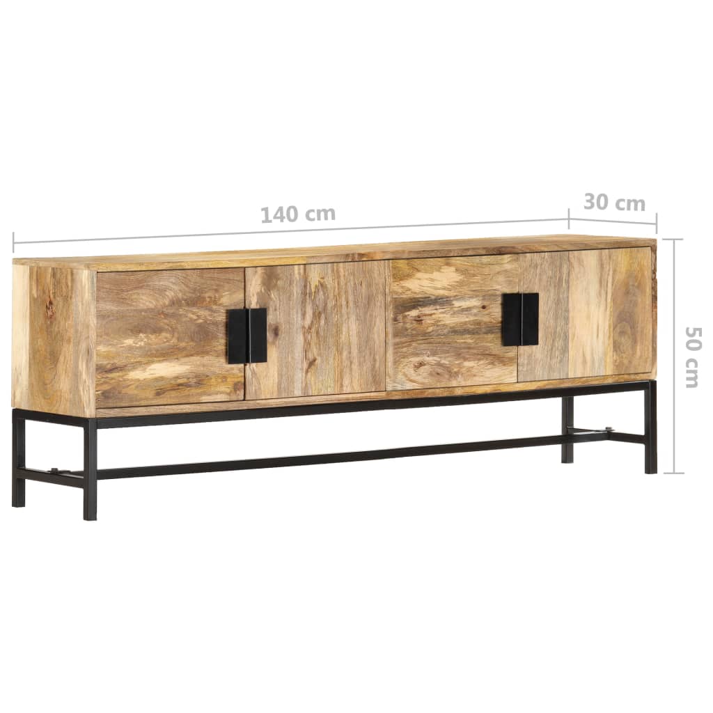 Tv-meubel 140x30x50 cm massief mangohout is nu te koop bij PeponiXL, paradijselijk wonen!