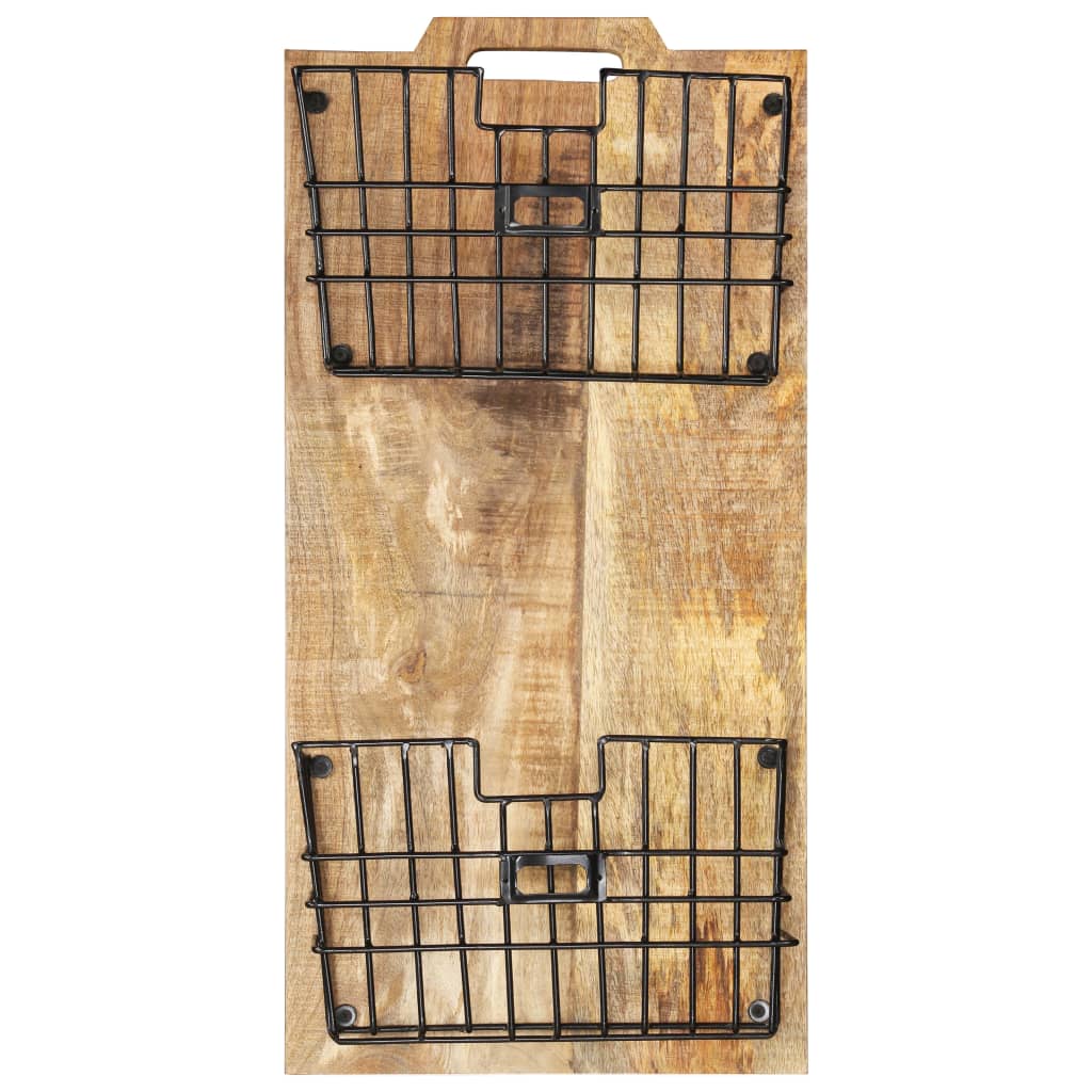 Tijdschriftenwandrek 33x10x67 cm massief ruw mangohout is nu te koop bij PeponiXL, paradijselijk wonen!