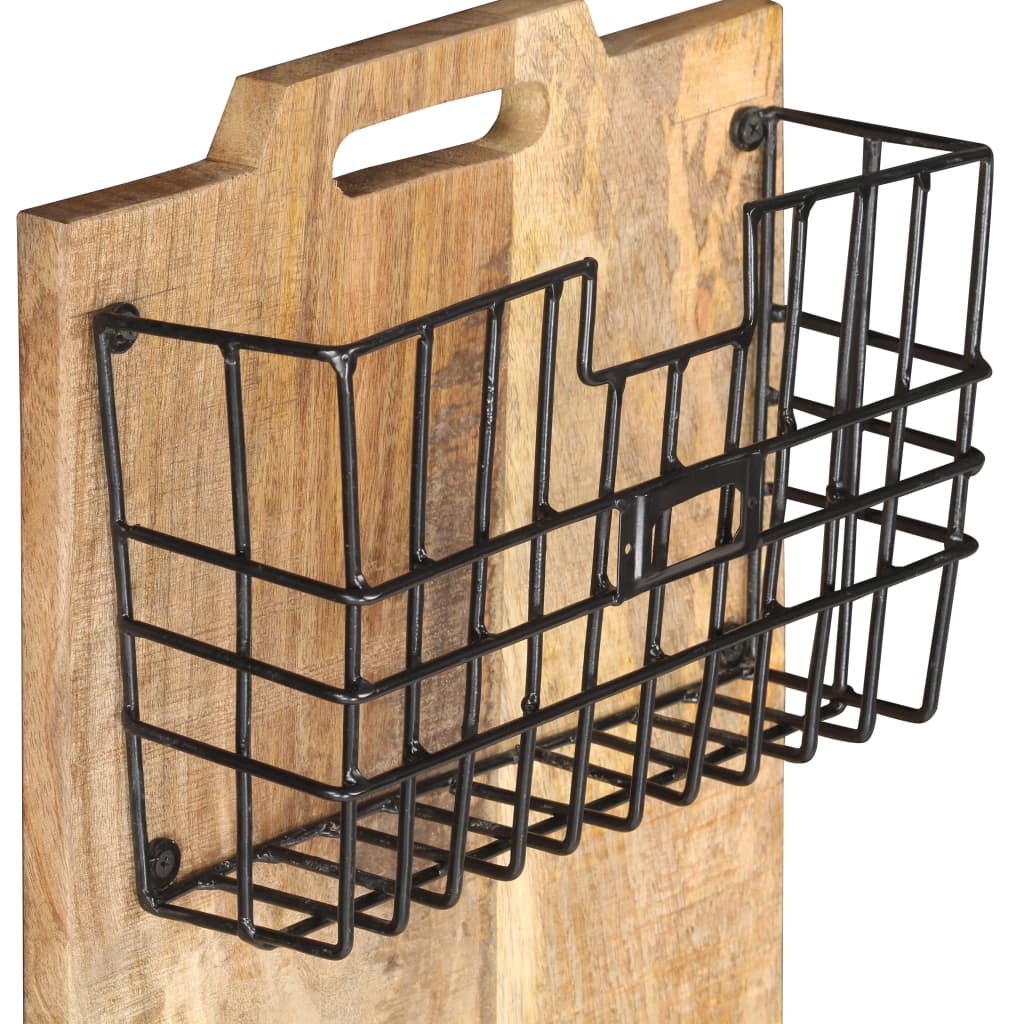 Tijdschriftenwandrek 33x10x67 cm massief ruw mangohout is nu te koop bij PeponiXL, paradijselijk wonen!