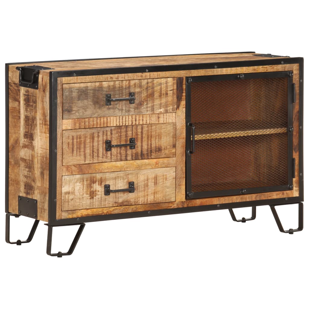 Dressoir 100x31x60 cm massief ruw mangohout is nu te koop bij PeponiXL, paradijselijk wonen!