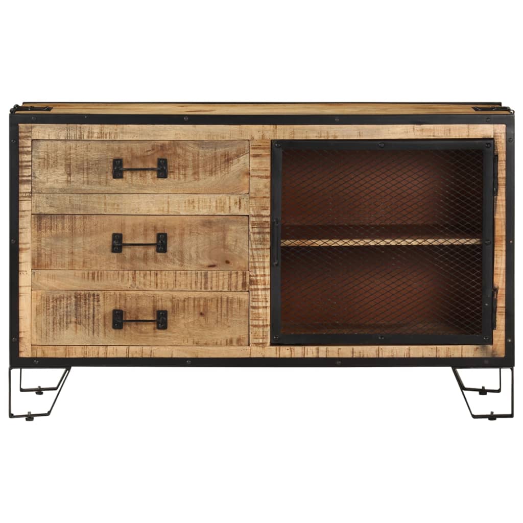 Dressoir 100x31x60 cm massief ruw mangohout is nu te koop bij PeponiXL, paradijselijk wonen!