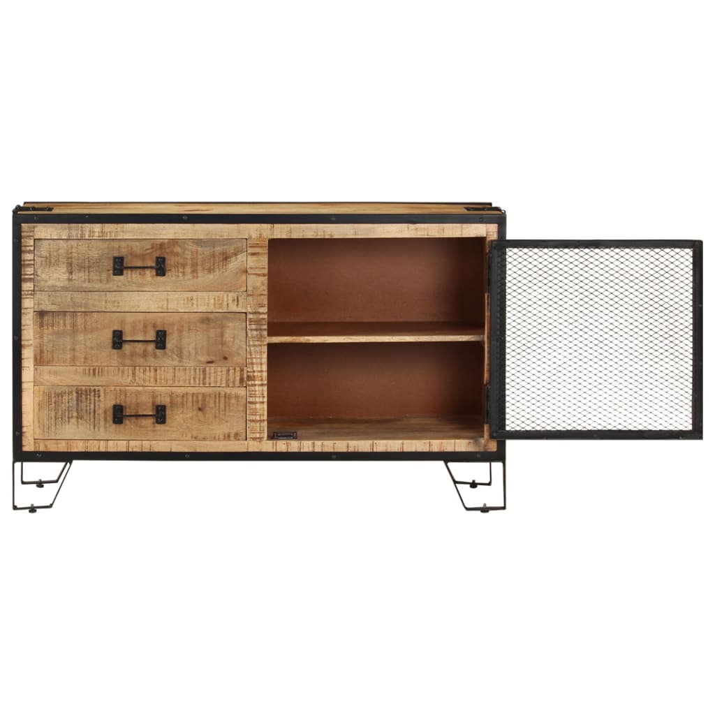 Dressoir 100x31x60 cm massief ruw mangohout is nu te koop bij PeponiXL, paradijselijk wonen!