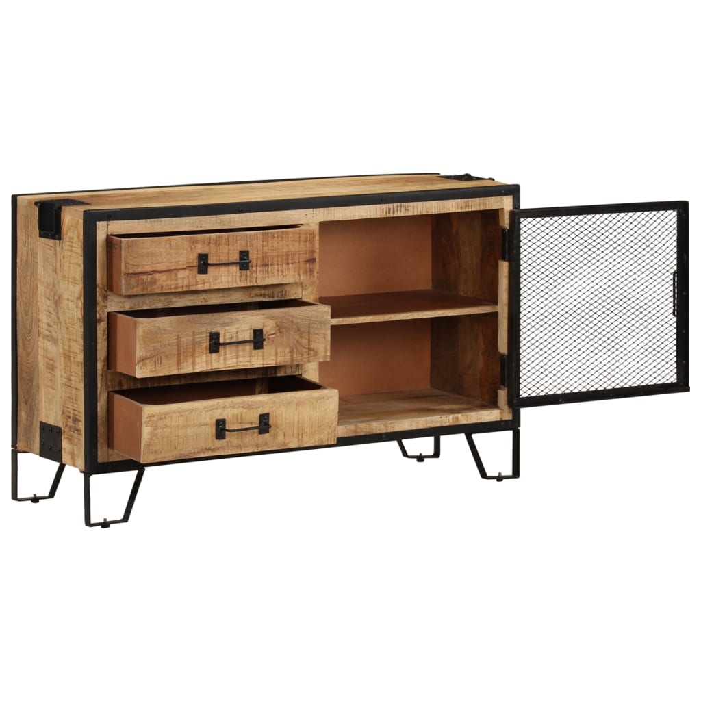 Dressoir 100x31x60 cm massief ruw mangohout is nu te koop bij PeponiXL, paradijselijk wonen!