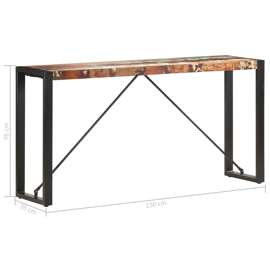Wandtafel 150x35x76 cm massief gerecycled hout is nu te koop bij PeponiXL, paradijselijk wonen!