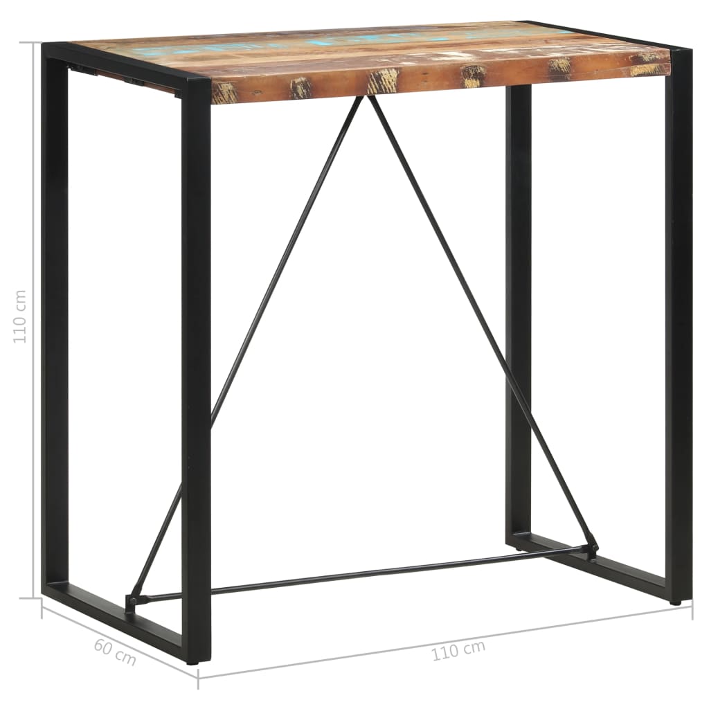 Bartafel 110x60x110 cm massief gerecycled hout is nu te koop bij PeponiXL, paradijselijk wonen!