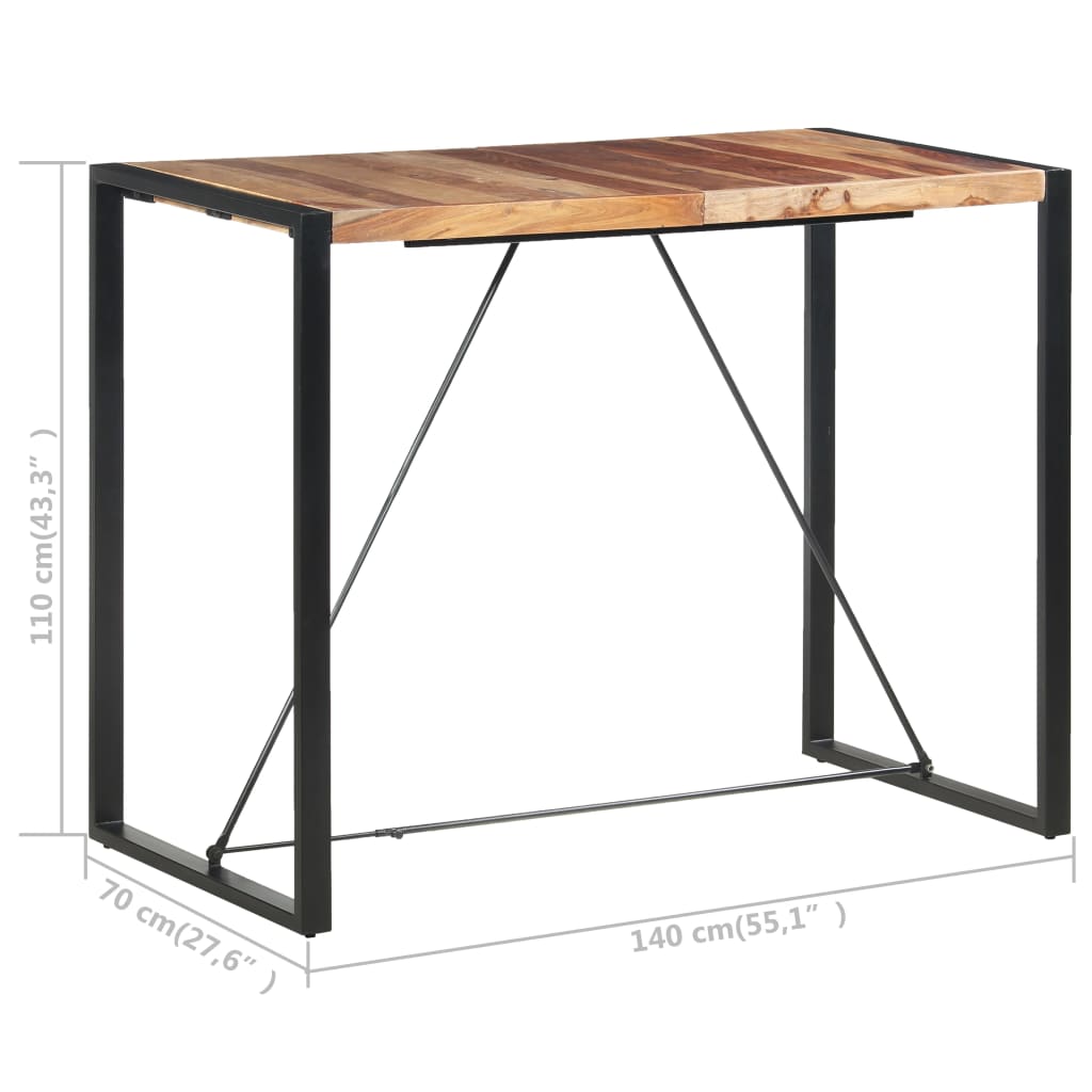 Bartafel 140x70x110 cm massief acaciahout