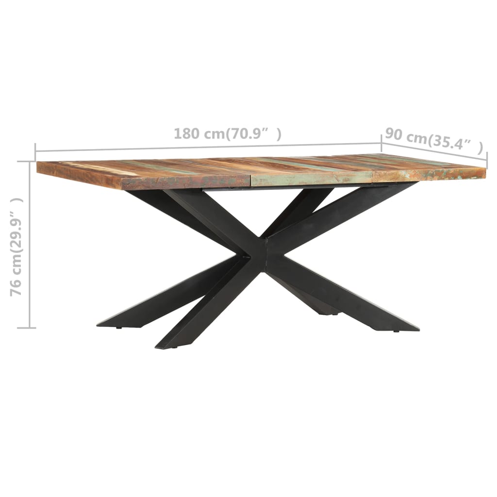 Eettafel 180x90x76 cm massief gerecycled hout is nu te koop bij PeponiXL, paradijselijk wonen!