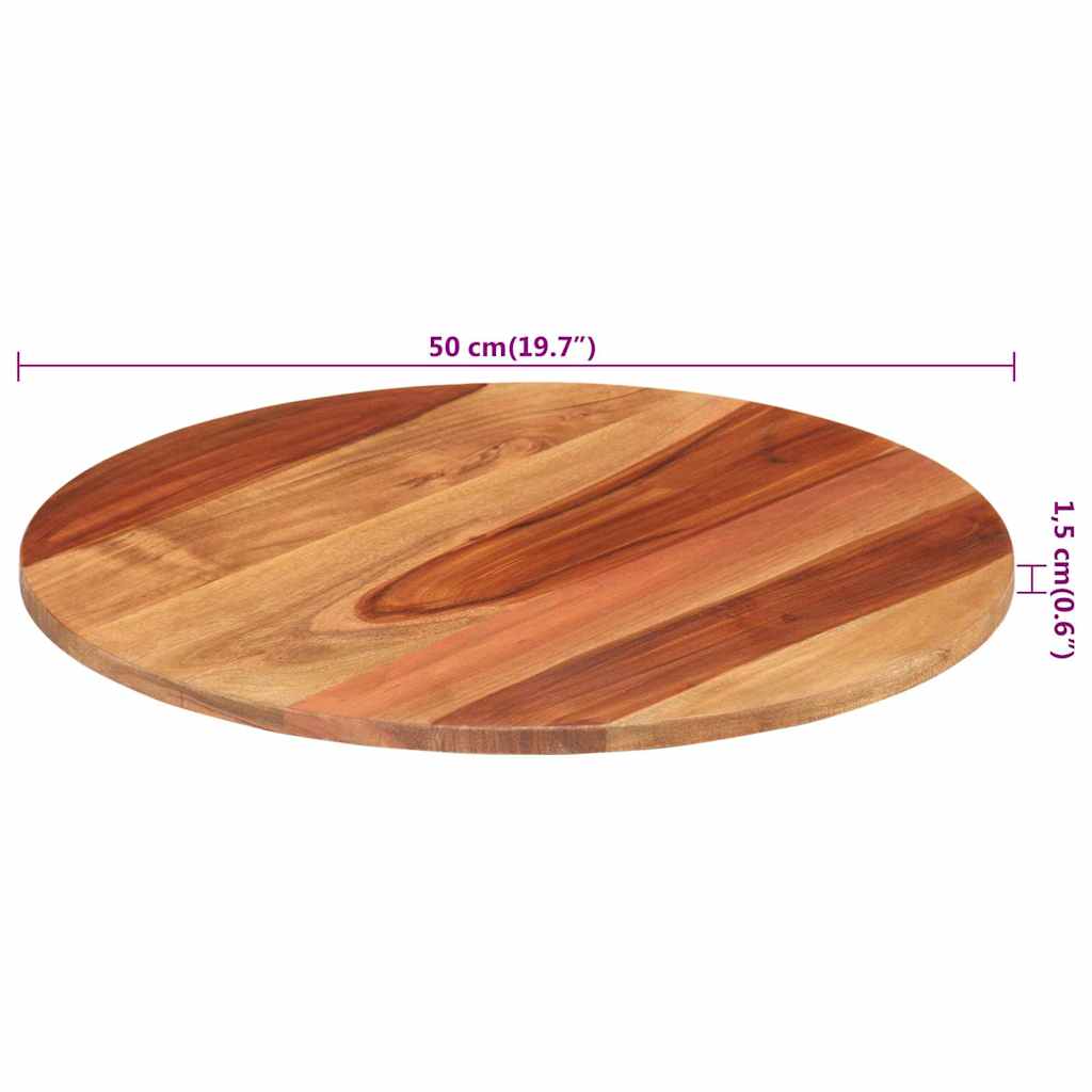 Tafelblad rond 15-16 mm 50 cm massief acaciahout is nu te koop bij PeponiXL, paradijselijk wonen!