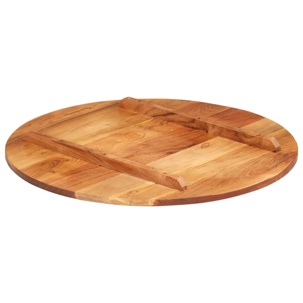 Tafelblad rond 15-16 mm 60 cm massief acaciahout is nu te koop bij PeponiXL, paradijselijk wonen!