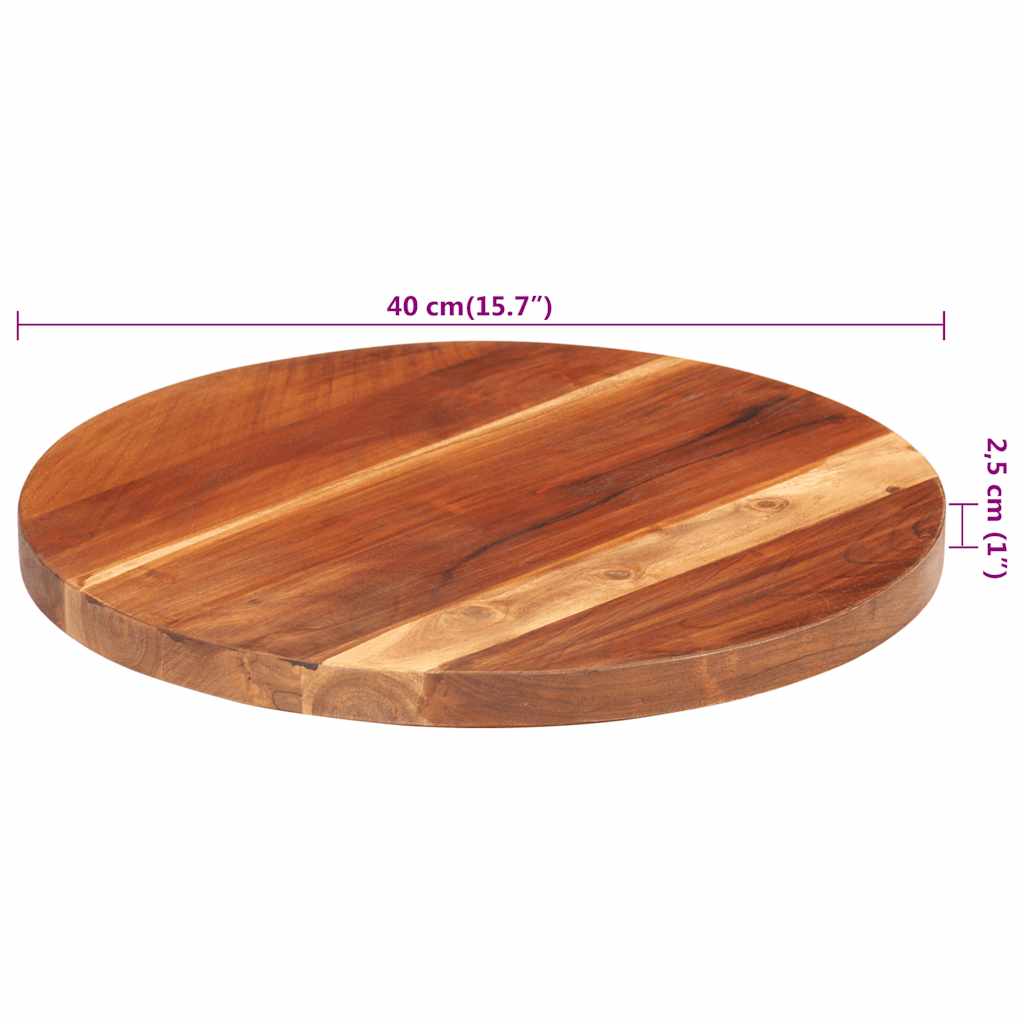 Tafelblad rond 25-27 mm 40 cm massief acaciahout is nu te koop bij PeponiXL, paradijselijk wonen!