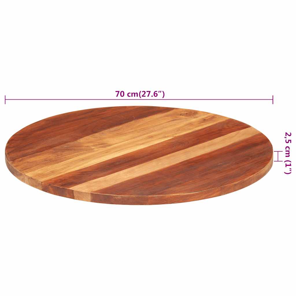 Tafelblad rond 25-27 mm 70 cm massief acaciahout is nu te koop bij PeponiXL, paradijselijk wonen!